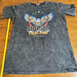 Edikted Charcoal Tee with Pink Label